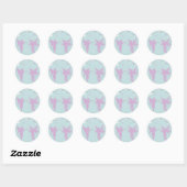 Sticker Rond Fées et coeurs (Feuille)