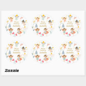Sticker Rond Fées magiques (Feuille)