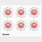 Sticker Rond Fées Rose Floral Champignons Fairy Castle Annivers (Feuille)