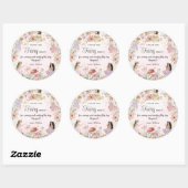 Sticker Rond Fées Whimsical Anniversaire Fleur Jardin prairie (Feuille)
