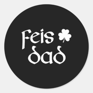 Sticker Rond Feis Papa Irlandais Danse Shamrock Irlandais Danse