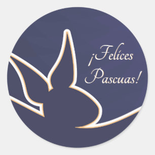 Sticker Rond Felices Pascuas  Happy Easter Runder Etiquette