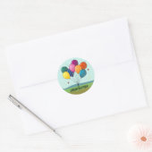 Sticker Rond Félicitation ! Ballons de fête (Enveloppe)