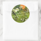 Sticker Rond Félicitations à la mariée et à la mariée (Sac)