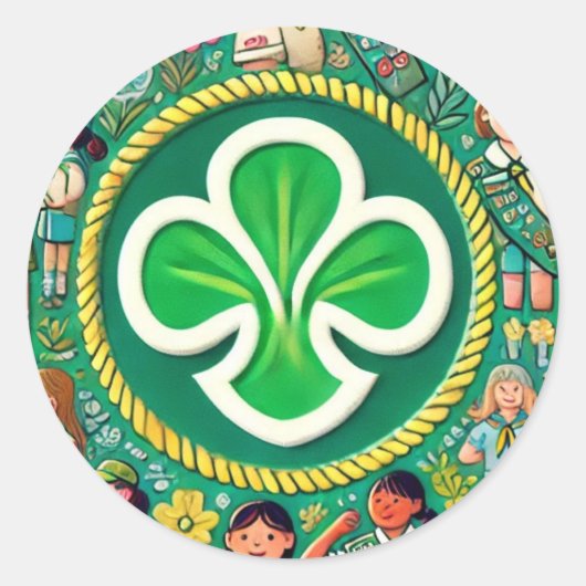 Sticker Rond Félicitations à l'honneur des filles scout pour le (Devant)