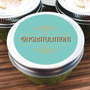 Sticker Rond Félicitations Art Déco