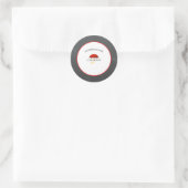 Sticker Rond Félicitations baby shower rouge et noir (Sac)