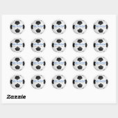 Sticker Rond Félicitations Black White Custom Soccer Ball (Feuille)
