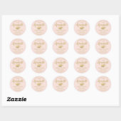 Sticker Rond Félicitations Blush Pink et Gold Graduation (Feuille)