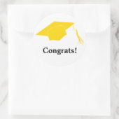 Sticker Rond Félicitations casquette de diplôme (Sac)