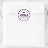 Sticker Rond Félicitations Classe de Casquette Grad de 20XX Bol (Sac)