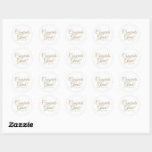 Sticker Rond Félicitations classe d'écriture d'or année élégant (Feuille)
