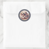 Sticker Rond Félicitations Classic Simple Family Photo (Sac)