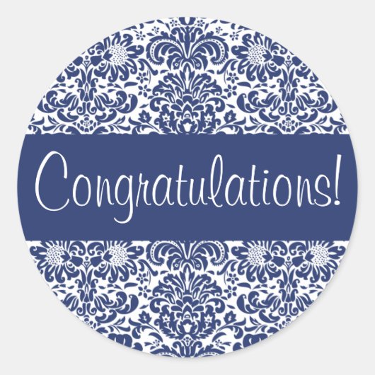 Sticker Rond Félicitations Damask Enveloppe Seal (Devant)
