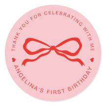 Félicitations d'anniversaire avec un nœud rouge aq