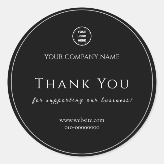 Sticker Rond Félicitations de bienvenue Merci Minimaliste (Devant)