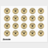 Sticker Rond Félicitations diplômé Black & Gold Faux Foil (Feuille)