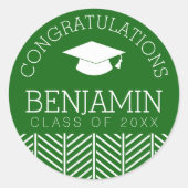 Sticker Rond Félicitations Diplômé - Fête CAN MODIFIER LA COULE (Devant)