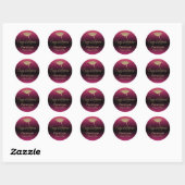 Sticker Rond Félicitations Gold Confetti Graduation Hot Pink (Feuille)
