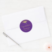 Sticker Rond Félicitations Gold Confetti Graduation Purple (Enveloppe)