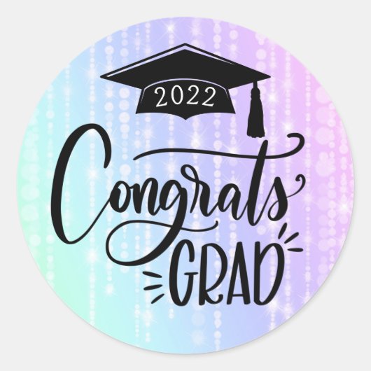 Sticker Rond Félicitations Grad 2022 Graduation Party (Devant)