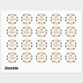 Sticker Rond Félicitations Grad | Floral Stripes Glam Graduatio (Feuille)