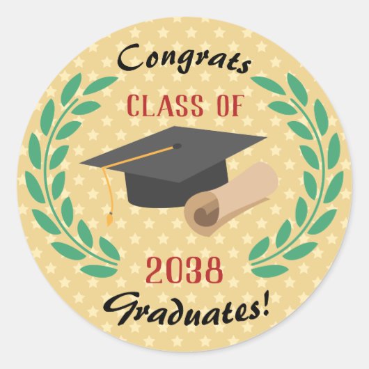 Sticker Rond Félicitations Graduates Graduates Graduate Class F (Devant)