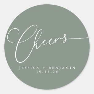 Sticker Rond Félicitations Minimaliste Mariage Personnalisé Écr