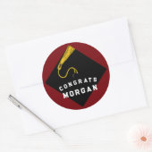 Sticker Rond Félicitations pour la remise des diplômes Maroon (Enveloppe)