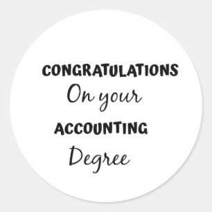 Sticker Rond félicitations pour votre diplôme en comptabilité