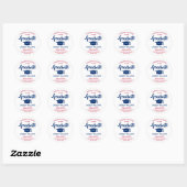 Sticker Rond Félicitations Red White & Blue Modern Graduation (Feuille)