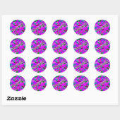 Sticker Rond Félicitations Stars Purple (Feuille)
