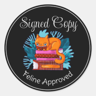 Sticker Rond Feline de copie signée approuvée