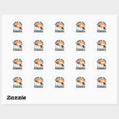 Sticker Rond Feline fin au soleil - Chat Tropical relaxé (Feuille)
