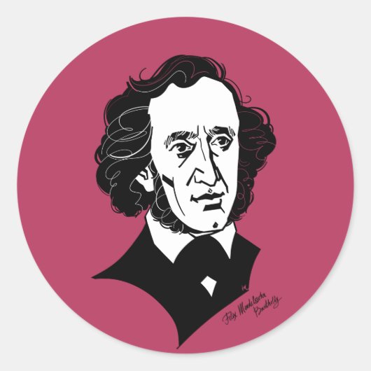 Sticker Rond Felix Mendelssohn Bartholdy (Devant)