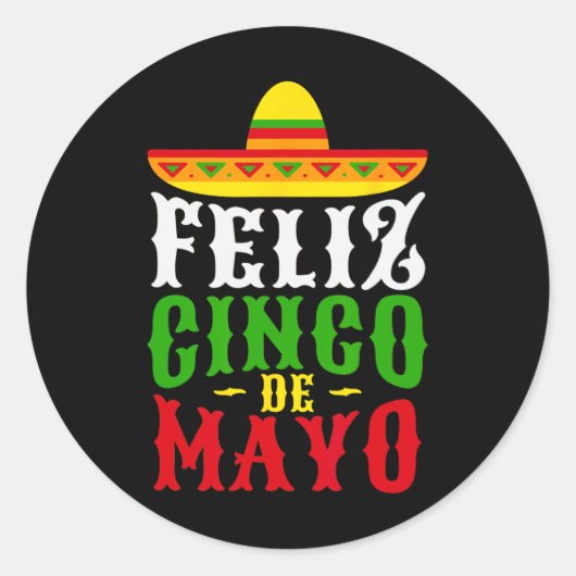 Sticker Rond Feliz Cinco De Mayo Festival Mexicain (Devant)