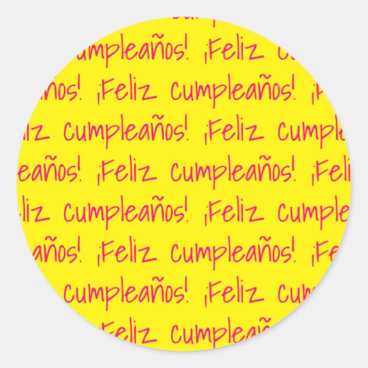 Sticker Rond Feliz Cumpleaños Espagne Bonne fête d'anniversaire (Devant)