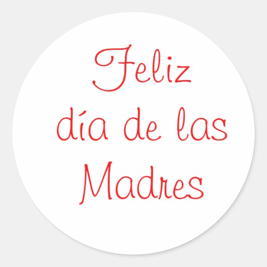 Sticker Rond Feliz dia de las Madres (Devant)