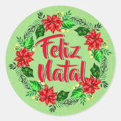 Sticker Rond Feliz Natal Portugais Joyeux Noël (Devant)