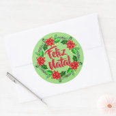 Sticker Rond Feliz Natal Portugais Joyeux Noël (Enveloppe)