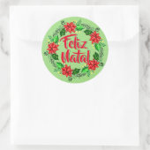 Sticker Rond Feliz Natal Portugais Joyeux Noël (Sac)