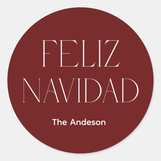 Sticker Rond Feliz navidad (Devant)