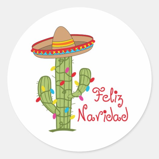 Sticker Rond Feliz Navidad (Devant)