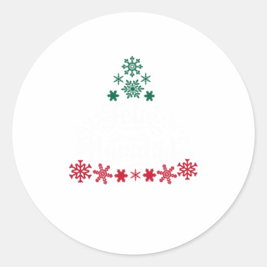 Sticker Rond Feliz Navidad Christmas Tree Spa mexicain (Devant)