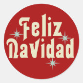 Sticker Rond Feliz Navidad espagnol (Devant)