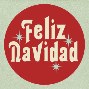 Sticker Rond Feliz Navidad espagnol