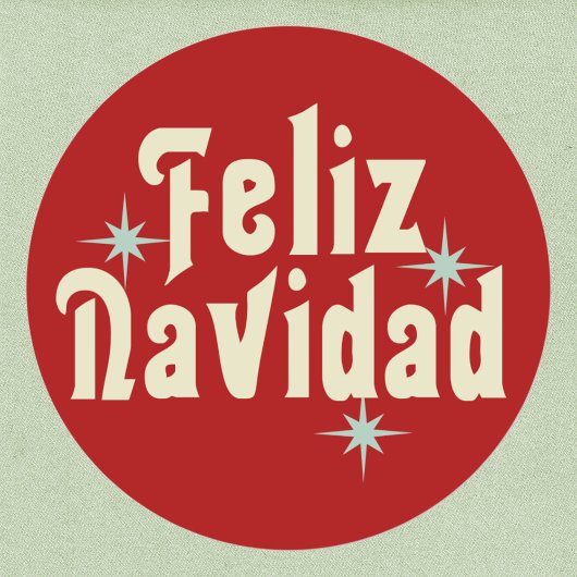 Sticker Rond Feliz Navidad espagnol
