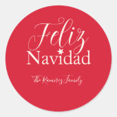 Sticker Rond Feliz Navidad Fête de Noël moderne (Devant)