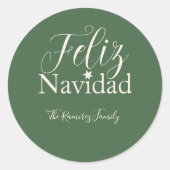 Sticker Rond Feliz Navidad Fête de Noël moderne (Devant)