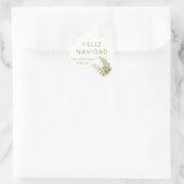 Sticker Rond Feliz Navidad Holly (Sac)